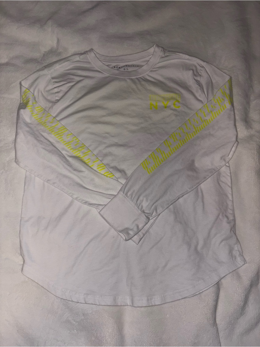 (3 for $15) Aeropostale Long-Sleeve Crewneck (White) (large)